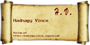 Hadnagy Vince névjegykártya